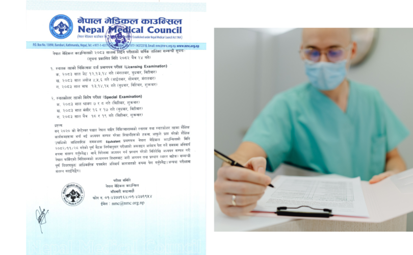 NMC Examination schedule for 2083 , 2026