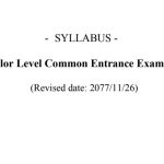 Syllabus: Bachelor Level Common Entrance Examination BL CEE