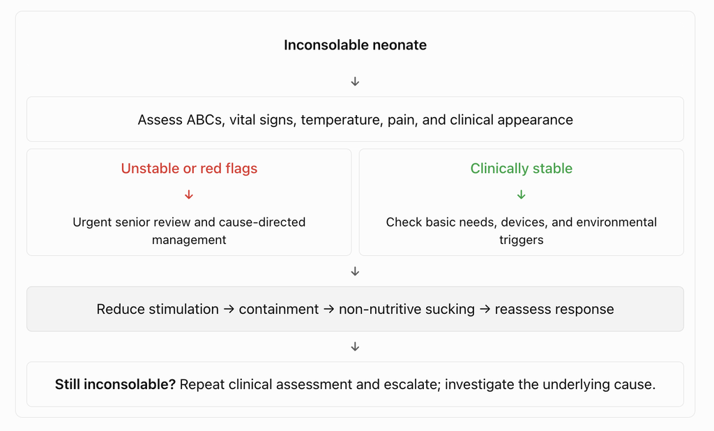how to console a neonate in NICU setting